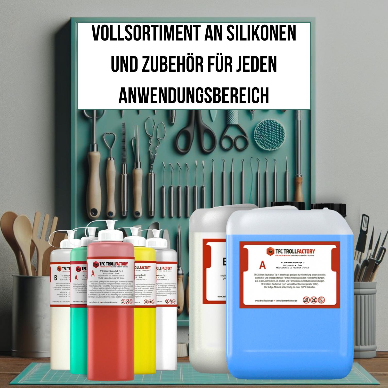 TFC Silikon Kautschuk Typ 35 Lebensmittel blau mittelhart Shore 1:1 