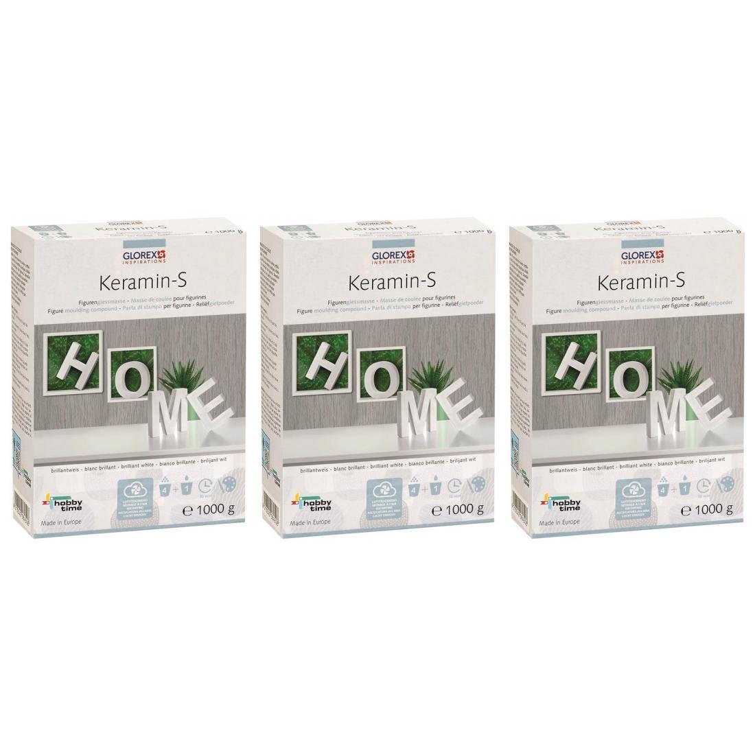 Keramin-S Giessmasse wetterfest schneeweiss - Größe: 3 x 1kg Packung